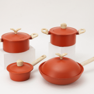 YHC® Nonstick cookware set coral