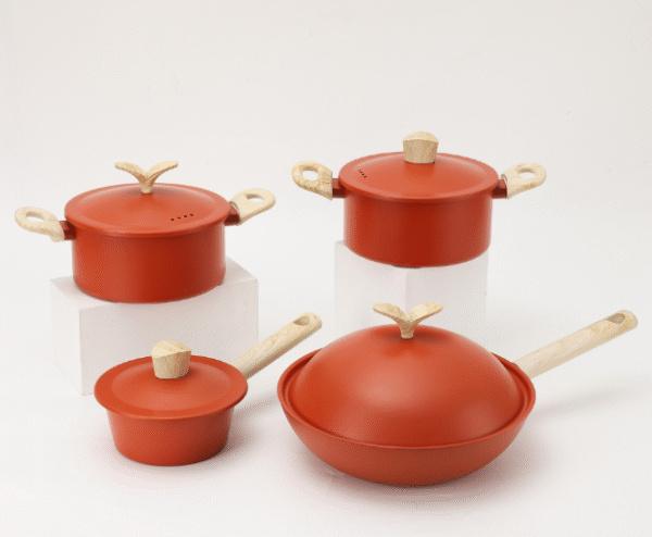 YHC® Nonstick cookware set coral