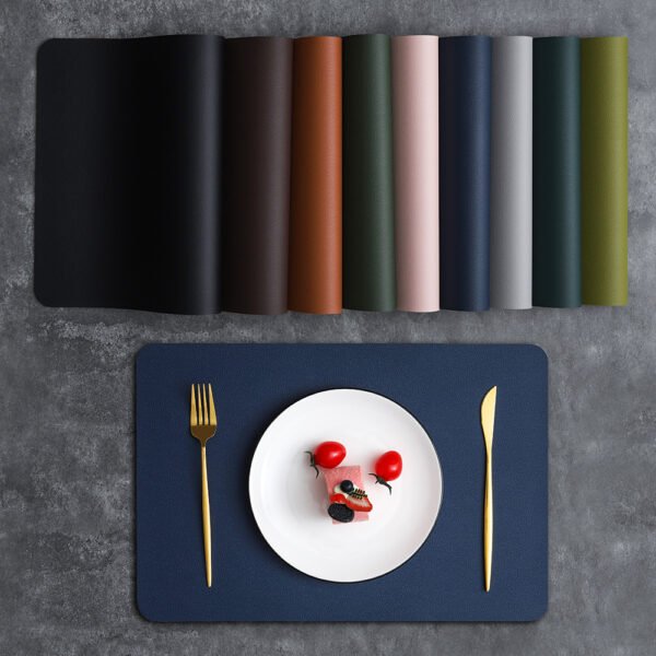 YHC® PVC double-sided litchi leather table mat